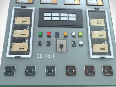 33 KV Relay Panel Low-poly 3D model