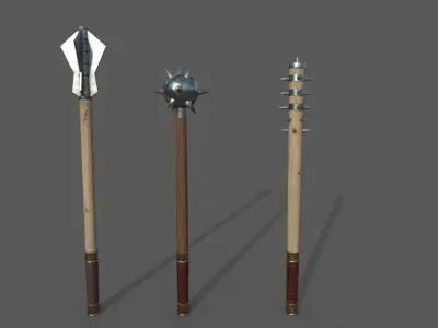 Medieval weapon pack 3D model Low-poly 3D model