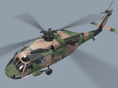 UH-60 Black Hawk Australian Army Complex Animation Low-poly 3D model