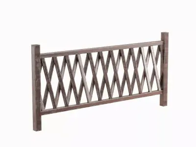 Wooden Fence C 02 Low-poly 3D model