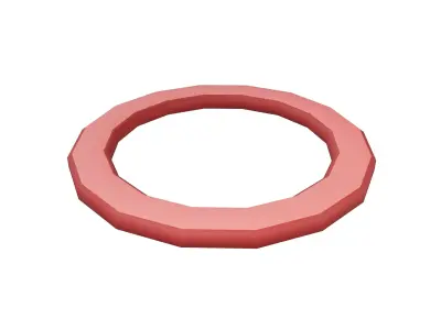 Hollow Circle v1 003 Low-poly 3D model