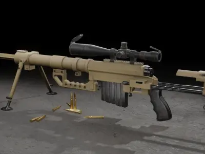 Sniper-rifle CheyTacM200 Intervention Free low-poly 3D model