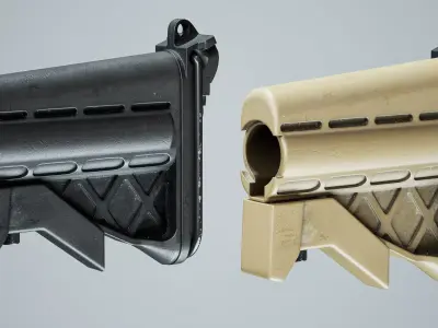 AR15 Stock M249 CBA Low-poly 3D model