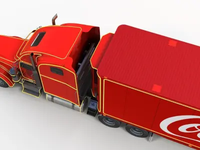 Freightliner Classic Christmas CocaCola truck Low-poly 3D model