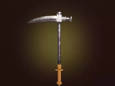 Pickaxe bec de corbin PBR low poly game ready Free low-poly 3D model