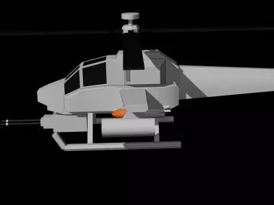 Stylized Low Poly Helicopter Attack Game Ready Low-poly 3D model