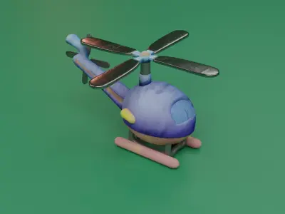 Helicopter cartoon 3D model
