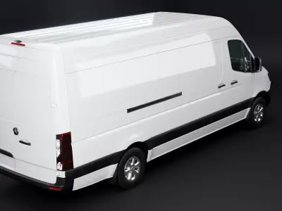 Mercedes Sprinter High Roof Long Low-poly 3D model