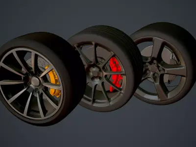 Car wheel pack Free 3D model