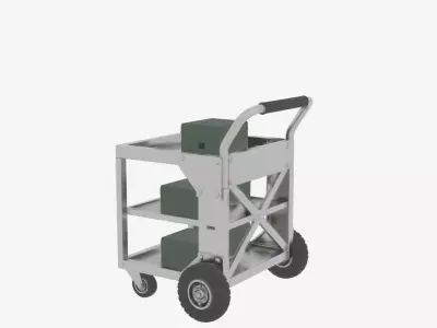 Highly Professional Industrial Steel Bank Vault Security Cart 3D 3D model