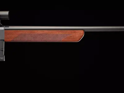 henry supreme lever action rifle with scope Low-poly 3D model