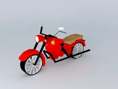Flamin' Red Chopper Free 3D model