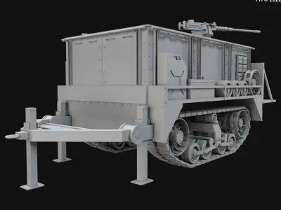 Military Carriage-clay version-1 3D model
