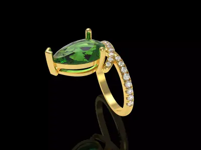 Pear Diamond Engagement Ring 3D print model