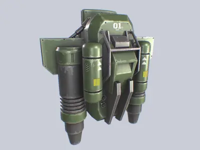 Scifi Jetpack Low-poly 3D model Low-poly
