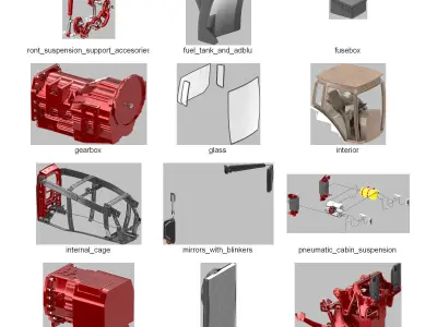 DOSCH 3D - Agricultural Tractor Details 3D model