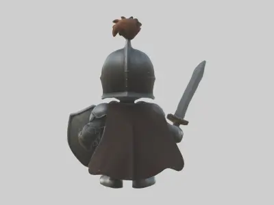 Cartoon Knight 1 Low-poly 3D model