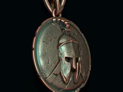 Spartan Helmet Shield pendant 3D print model