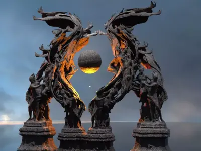 Dantes Inferno Tree Waltz  Low-poly 3D model
