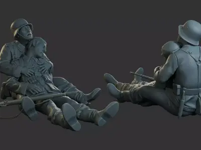 German soldiers ww2 G9 3D print model