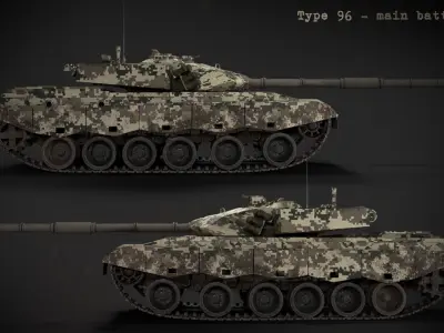 Type 96 TANK Low-poly 3D model