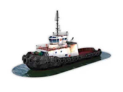 Tugboat Low-poly 3D model