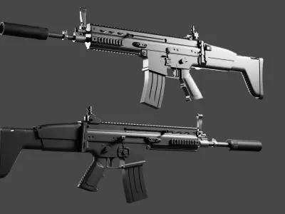 FN SCAR-H High Poly Free 3D model