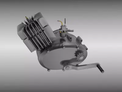 Two stroke moped engine 3D model