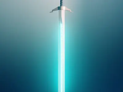 Sword with runes Low-poly 3D model