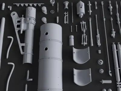 Kitbash Kit - 90 Tubes and Cylinders V1 3D model