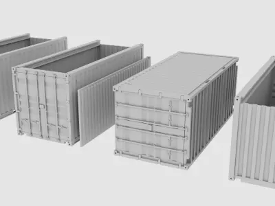 Shipping container 20DV printable 3D print model