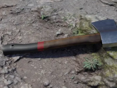 Camp Survival Hatchet Low-poly 3D model