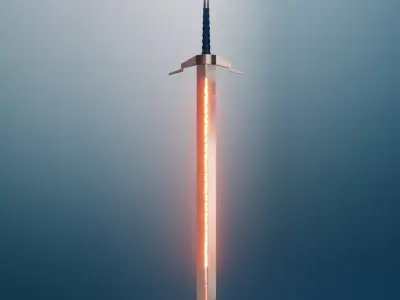 Medieval Sword 3D model 9