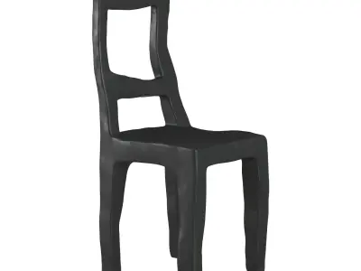 Modern Sculptural Metal Chair - Artistic Industrial Design 3D model purchase