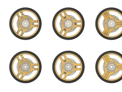 ADVAN JDM 6 pack  wheels in HW scale 3D print model