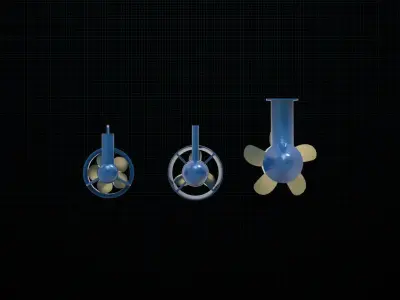 Azipod thruster propulsion 3D model