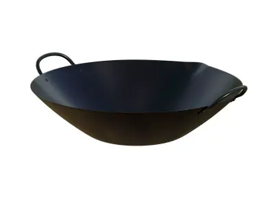 Carbon Wok Low-poly 3D model
