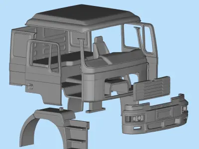 3d printable  Cab old truck F2000 for chassis  TRX6  3D print model