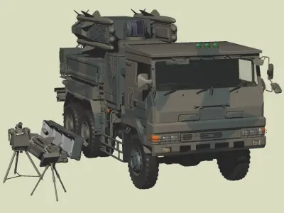 JGSDF Type 81 Surface-to-Air Missile 3D model