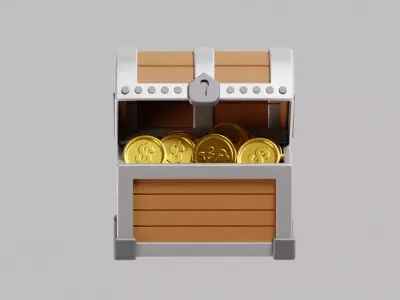 Chest Low-poly 3D model purchase