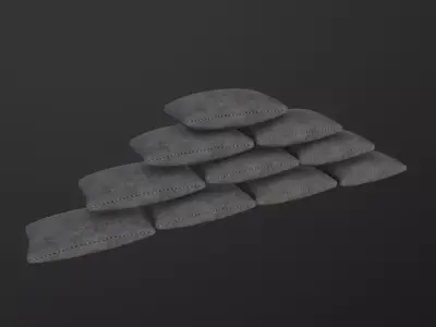 Military Sandbags 3D Model Low-poly 3D model