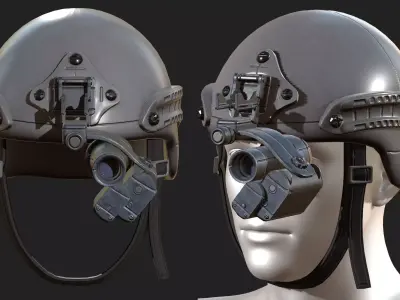 Helmet military combat soldier armor scifi Low-poly 3D models Low-poly 3D model
