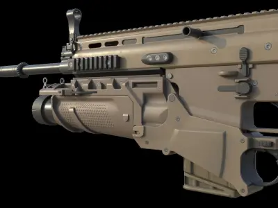 Fn Scar H mk17  Low-poly 3D model