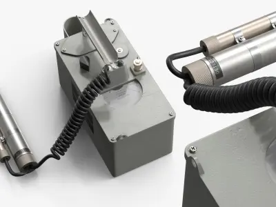AN-PDR-27S Military Radiac Set With External Probe Gray 3D model
