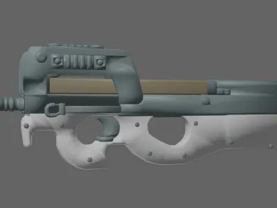 p90 submachinegun Free low-poly 3D model