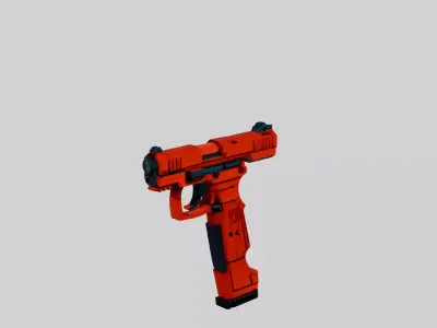 Futuristic Red Gun Free low-poly 3D model