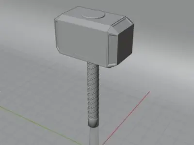 Low-poly Mjolnir thor hammer Low-poly 3D model
