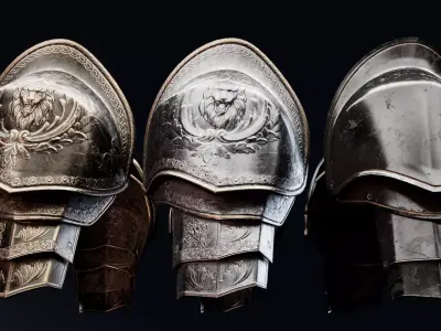 Shoulder Armor - Rigged UE5 Low-poly 3D model