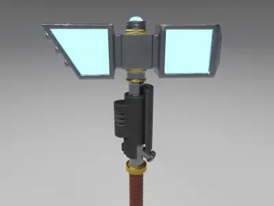 Stylized sci-fi force hammer Low-poly 3D model