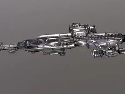 Machinegun Low-poly 3D model